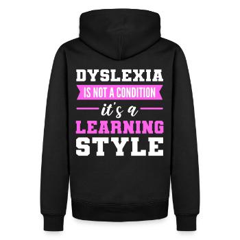 Dyslexia Is A Learning Style Dyslexia Awareness - Männer Premium Bio Hoodie - Schwarz - Hinten - Nico (187cm)