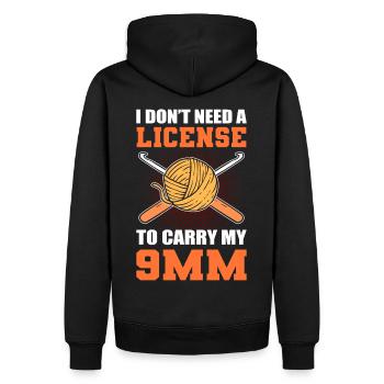 I Do Not Need A License To Carry My 9MM - Männer Premium Bio Hoodie - Schwarz - Hinten - Nico (187cm)
