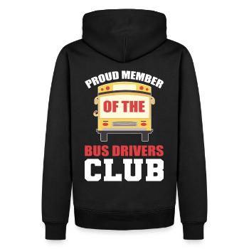 Fier membre du Club des chauffeurs d’autobus scolaires - Sweat à capuche Premium bio Homme - noir - Dos - Nico (187cm)