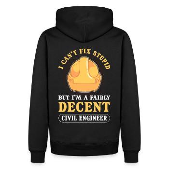 I Can't Fix Stupid Civil Engineer Civil - Männer Premium Bio Hoodie - Schwarz - Hinten - Nico (187cm)