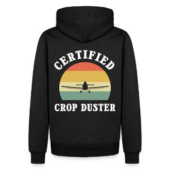 Certified Crop Duster Farting Joke Crop Dusting - Männer Premium Bio Hoodie - Schwarz - Hinten - Nico (187cm)