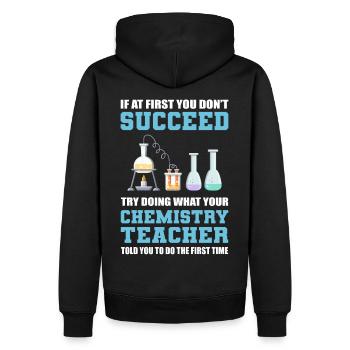 Professeur de chimie Professeur de sciences - Sweat à capuche Premium bio Homme - noir - Dos - Nico (187cm)