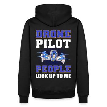 Les gens de pilote de drone m’admirent Drone volant - Sweat à capuche Premium bio Homme - noir - Dos - Nico (187cm)