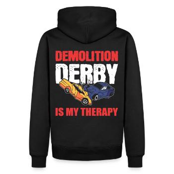 Demolition Derby est ma piste de course thérapeutique - Sweat à capuche Premium bio Homme - noir - Dos - Nico (187cm)