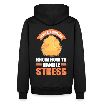 Civil Engineers Know How To Handle Stress Civil - Männer Premium Bio Hoodie - Schwarz - Hinten - Nico (187cm)