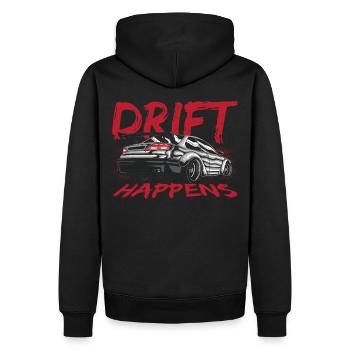 Drift Happens Drifting Car Racing - Men’s Premium Organic Hoodie - black - Back - Nico (187cm)