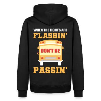 When The Lights Are Flashin' Bus Driver School - Männer Premium Bio Hoodie - Schwarz - Hinten - Nico (187cm)