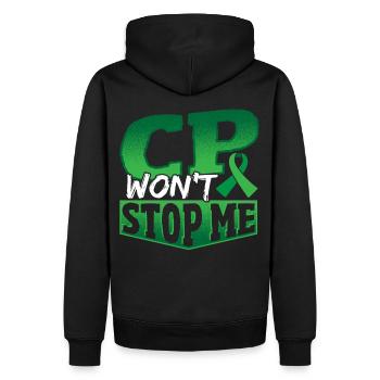 CP Won't Stop Me Cerebral Palsy Warrior Palsy - Männer Premium Bio Hoodie - Schwarz - Hinten - Nico (187cm)