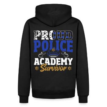 Fier policier survivant de l’Académie de police Policier survivant - Sweat à capuche Premium bio Homme - noir - Dos - Nico (187cm)