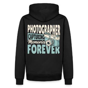 Photographer Capturing Memories Forever - Männer Premium Bio Hoodie - Schwarz - Hinten - Nico (187cm)