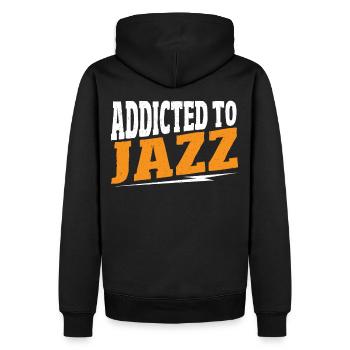Accro au jazz jazz musique jazz jazz auditeur - Sweat à capuche Premium bio Homme - noir - Dos - Nico (187cm)