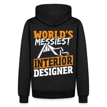 World's Messiest Interior Designer Interior Design - Männer Premium Bio Hoodie - Schwarz - Hinten - Nico (187cm)