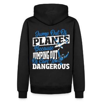 Jumping Out Of Cars Is Dangerous Skydiving - Männer Premium Bio Hoodie - Schwarz - Hinten - Nico (187cm)
