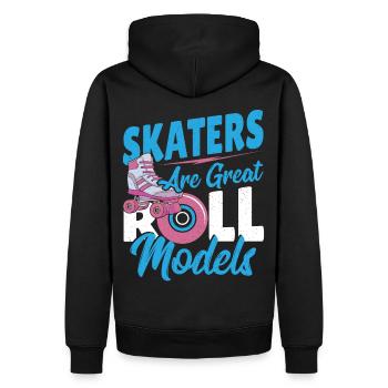 Skaters Are Great Roll Models Roller Skating - Männer Premium Bio Hoodie - Schwarz - Hinten - Nico (187cm)