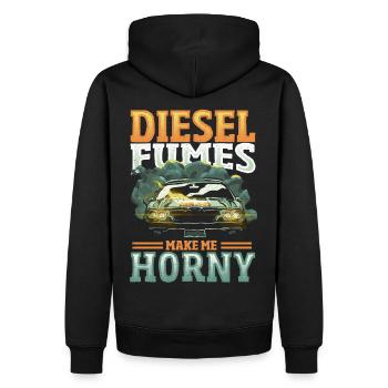 Diesel Fumes Make Me Horny Garage Car Mechanic - Men’s Premium Organic Hoodie - black - Back - Nico (187cm)