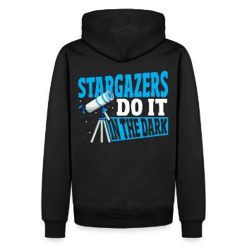 Stargazers Do It In The Dark Stargazing Astronomy - Men’s Premium Organic Hoodie - black - Back - Nico (187cm)