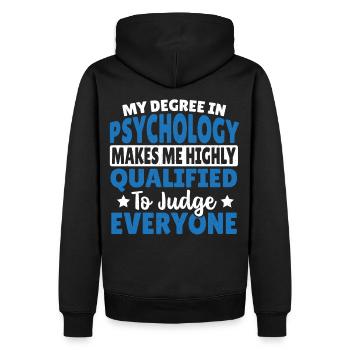 Psychologue École Psychologue Psychologie Psychologue - Sweat à capuche Premium bio Homme - noir - Dos - Nico (187cm)