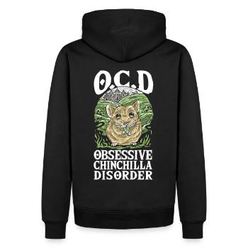 O.C.D Obsessive Chinchilla Disorder Chinchilla Mom - Men’s Premium Organic Hoodie - black - Back - Nico (187cm)