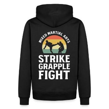 Arts martiaux mixtes Strike Grapple Fight MMA - Sweat à capuche Premium bio Homme - noir - Dos - Nico (187cm)