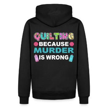 Stepparbeiten Steppen Nähen Näherin Handquilten - Männer Premium Bio Hoodie - Schwarz - Hinten - Nico (187cm)