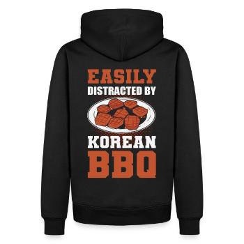Koreanisches BBQ Barbeque Asiatisch - Männer Premium Bio Hoodie - Schwarz - Hinten - Nico (187cm)