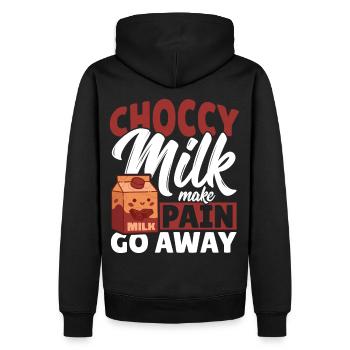 Lait haché Faire disparaître la douleur Lait au chocolat - Sweat à capuche Premium bio Homme - noir - Dos - Nico (187cm)