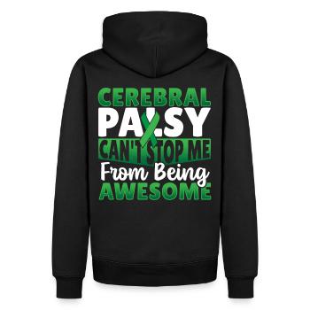 Zerebrale Lähmung Palsy Warrior CP - Männer Premium Bio Hoodie - Schwarz - Hinten - Nico (187cm)