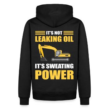 It's Not Leaking Oil It's Sweating Power Excavator - Männer Premium Bio Hoodie - Schwarz - Hinten - Nico (187cm)