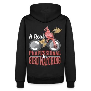 A Real Professional In Bird Watching Bird Watcher - Männer Premium Bio Hoodie - Schwarz - Hinten - Nico (187cm)