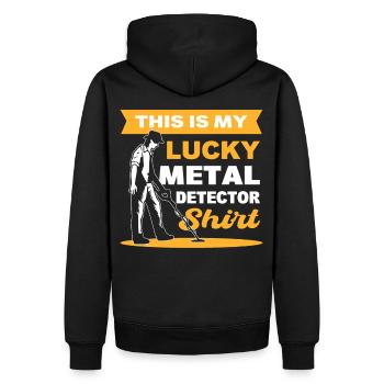 Ceci est mon détecteur de métaux chanceux chemise métal - Sweat à capuche Premium bio Homme - noir - Dos - Nico (187cm)