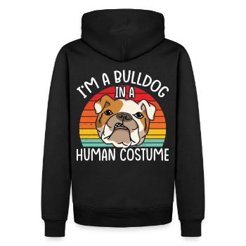 I'm A Bulldog In A Human Costume English Bulldogs - Männer Premium Bio Hoodie - Schwarz - Hinten - Nico (187cm)