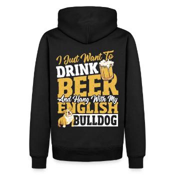 I Just Want To Drink Beer And Hang With My - Männer Premium Bio Hoodie - Schwarz - Hinten - Nico (187cm)