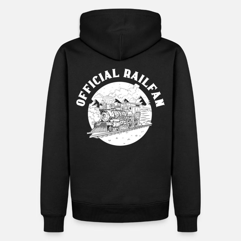 Eisenbahn Eisenbahnfan Zug Bahnübergang Eisenbahn - Männer Premium Bio Hoodie - Schwarz