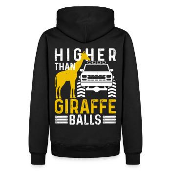 Higher Than Giraffe Balls Lifted Truck Square - Men’s Premium Organic Hoodie - black - Back - Nico (187cm)