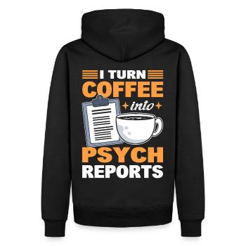Je transforme le café en psychologie Psychologue - Sweat à capuche Premium bio Homme - noir - Dos - Nico (187cm)