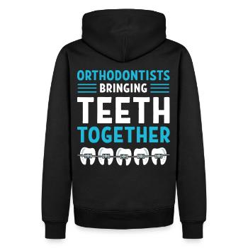 Orthodontistes Orthodontistes Dentistes Dentistes Dentistes - Sweat à capuche Premium bio Homme - noir - Dos - Nico (187cm)