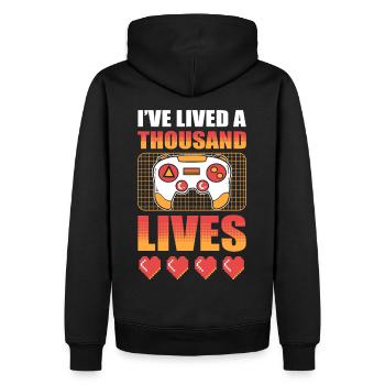 I've Lived A Thousand Lives Video Game Gamer - Men’s Premium Organic Hoodie - black - Back - Nico (187cm)