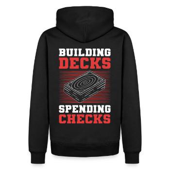 Building Decks Spending Checks Trading Card Games - Männer Premium Bio Hoodie - Schwarz - Hinten - Nico (187cm)