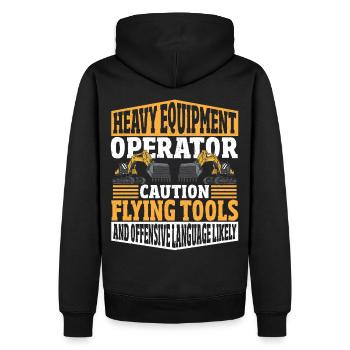 Maschinenführer Baumaschinenführer Baumaschine - Männer Premium Bio Hoodie - Schwarz - Hinten - Nico (187cm)