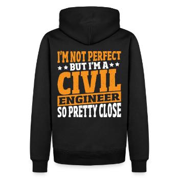 I'm Not Perfect But I'm A Civil Engineer Civil - Männer Premium Bio Hoodie - Schwarz - Hinten - Nico (187cm)