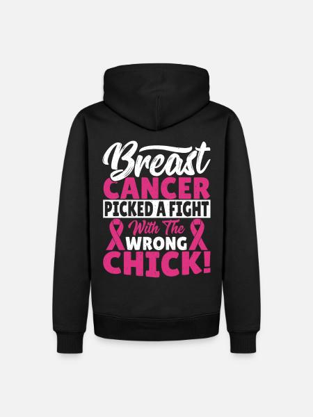 Breast Cancer Picked A Fight With The Wrong Chick! - Men’s Premium Organic Hoodie - black