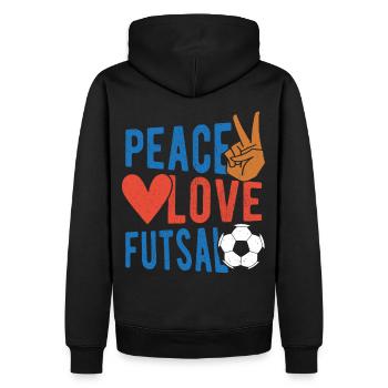 Futsal Hallenfußball Futsal-Spieler Sportler - Männer Premium Bio Hoodie - Schwarz - Hinten - Nico (187cm)