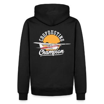 Cropdusting Champion Crop Duster Crop Dusting - Männer Premium Bio Hoodie - Schwarz - Hinten - Nico (187cm)