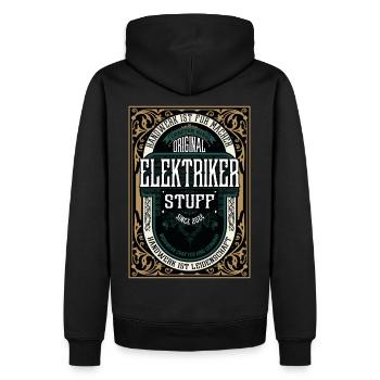 Original Elektriker, Robustes Handwerker-Shirt - Männer Premium Bio Hoodie - Schwarz - Hinten - Nico (187cm)