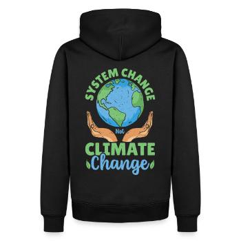 System Change Not Climate Change Global Warming - Männer Premium Bio Hoodie - Schwarz - Hinten - Nico (187cm)