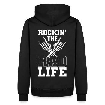 Rockin' The Rad Life Radiology Tech Rad Technician - Men’s Premium Organic Hoodie - black - Back - Nico (187cm)