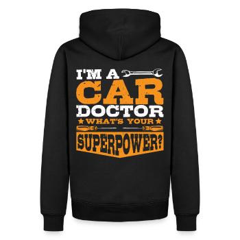 Automechaniker Garage Auto Motor reparieren - Männer Premium Bio Hoodie - Schwarz - Hinten - Nico (187cm)