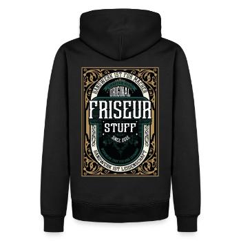 Original Friseur, Robustes Handwerker-Shirt - Männer Premium Bio Hoodie - Schwarz - Hinten - Nico (187cm)