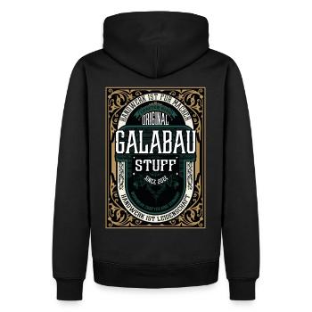 Original Galabau, Robustes Handwerker-Shirt - Männer Premium Bio Hoodie - Schwarz - Hinten - Nico (187cm)