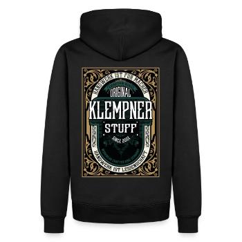 Original Klempner, Robustes Handwerker-Shirt - Männer Premium Bio Hoodie - Schwarz - Hinten - Nico (187cm)